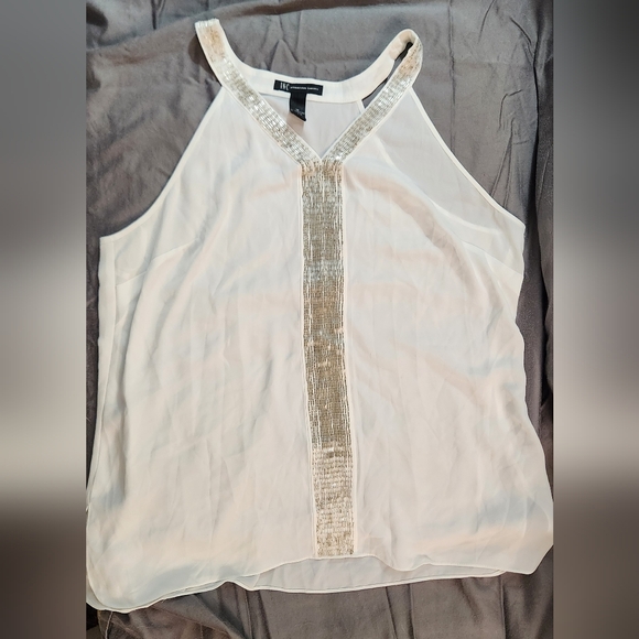 INC International Concepts White and Silver Halter Top - Picture 4 of 4